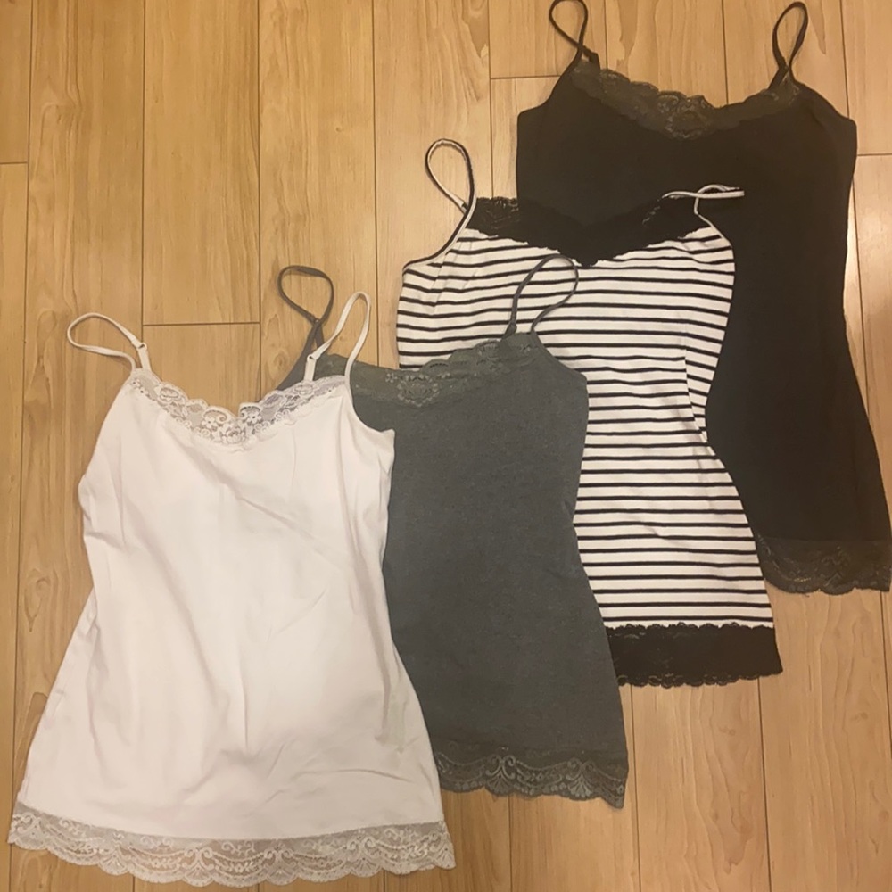 Express Camis with built in bra. Set of 4. Size M